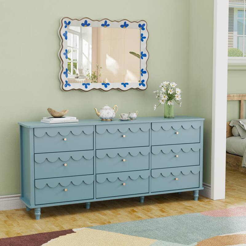 Royal 9-Drawer Lace Dresser - Max Storage for Growing Kids - Blue