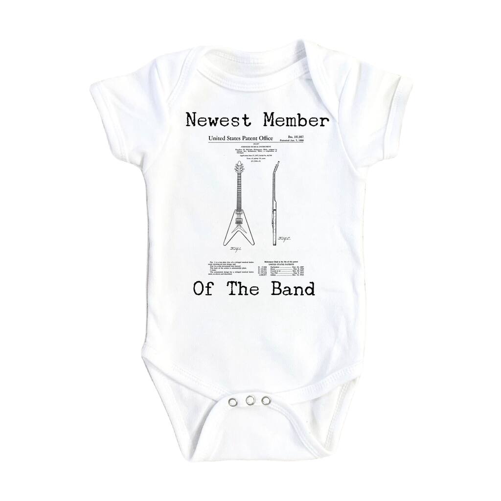 Guitar Patent - Baby Boy Girl Clothes Infant Bodysuit Funny Cute Newborn