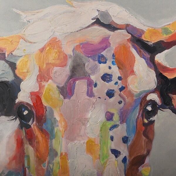 Bessie The Cow Multicolored Stretched Canvas Wall Art - Multi