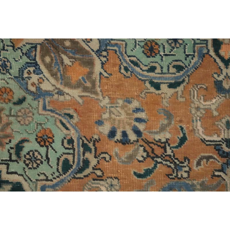 Hand Knotted Oriental 100% Wool Carpet Traditional Floral Oranges & Rust Tabriz Area Rug - 6' 0'' X 4' 6''