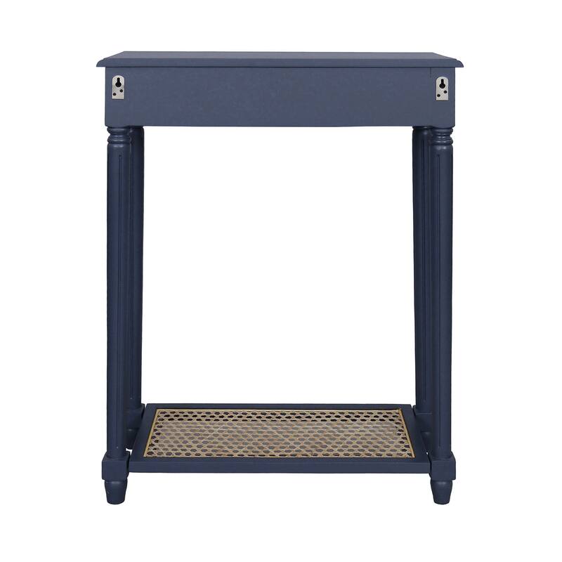 Lenora 1-drawer Solid Wood Console Accent Table with Cane Shelf by East at Main