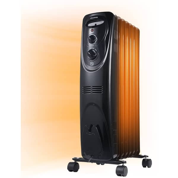 Basic Electric Oil Filled Radiator,black space heater, 26.10 x 14.20 x ...