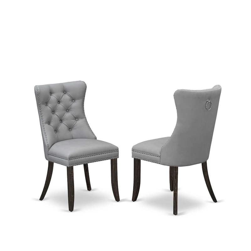 7 Piece Dining Set - Rectangle Wood Table with 6 Upholstered Chairs