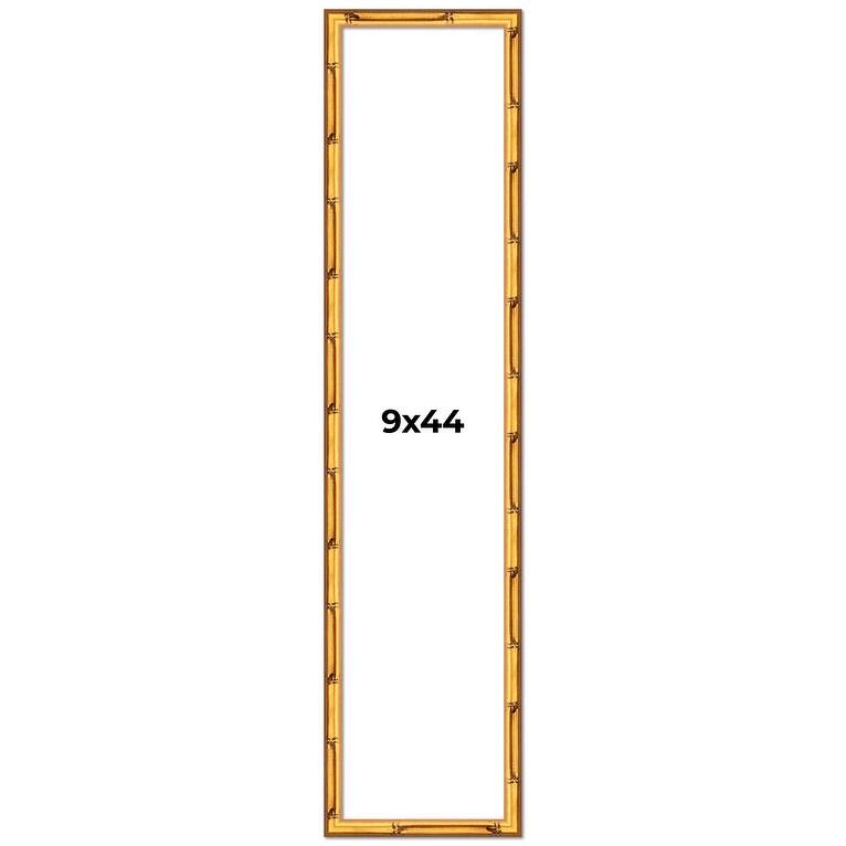 9x44 Frame Gold Bamboo Solid Wood Picture Frame | 1 Inch Moulding