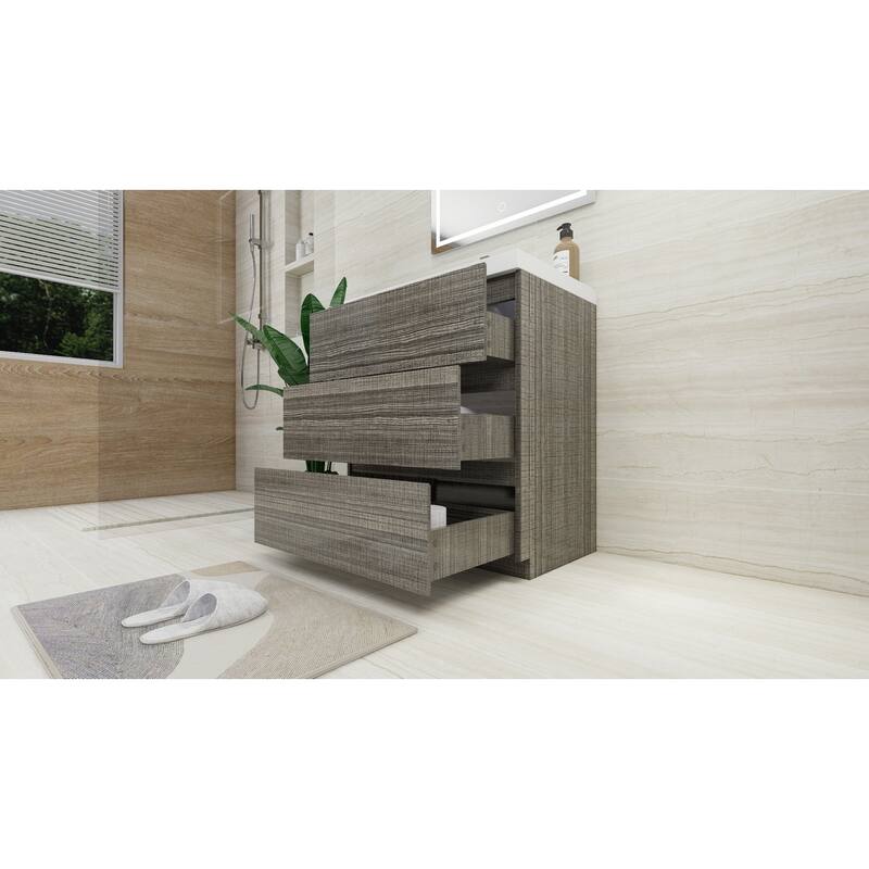Aron 30'' Freestanding Vanity with Reinforced Acrylic Sink