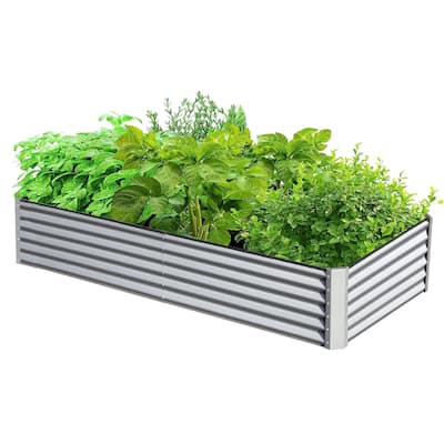 6x3x1.5ft Galvanized Raised Garden Bed, Planter Garden Boxes Large Metal Planter Box for Gardening Vegetables Fruits Flowers