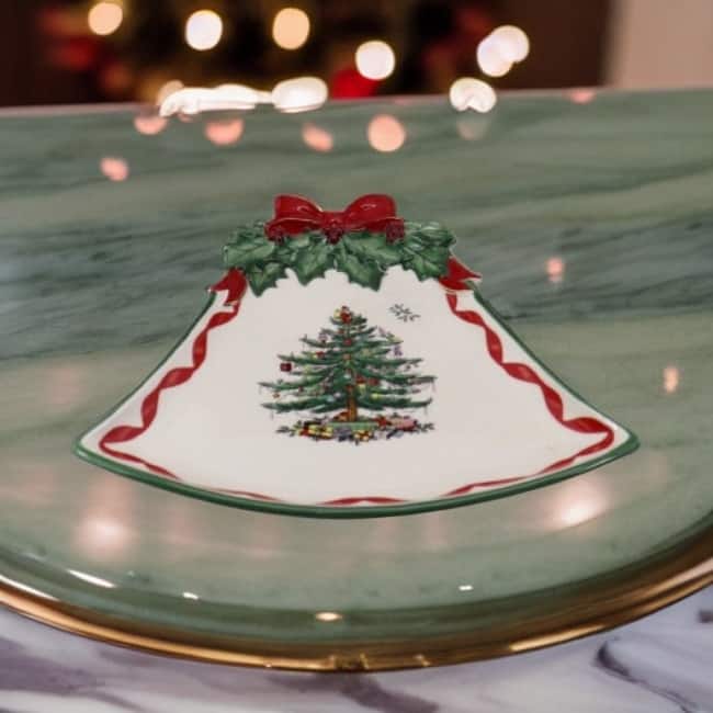 Spode Christmas Tree Ribbons Bell Shaped Coupe Plate - Bed Bath ...