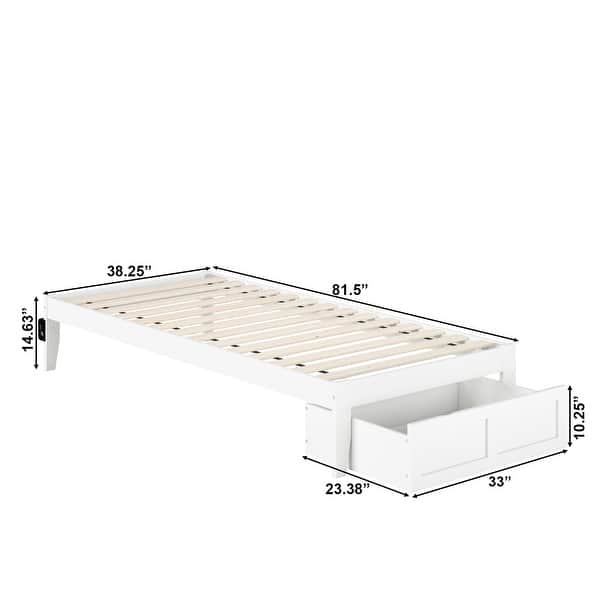 dimension image slide 5 of 17, Colorado Platform Bed with Foot Drawer