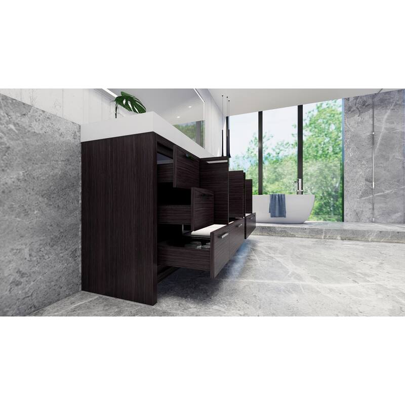 Dove 84'' Freestanding Vanity with Double Reinforced Acrylic Sink