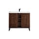 preview thumbnail 5 of 16, James Martin Vanities Alicante 39.5" Single Vanity Cabinet, Mid Century Acaia, w/ White Glossy Composite Stone Countertop