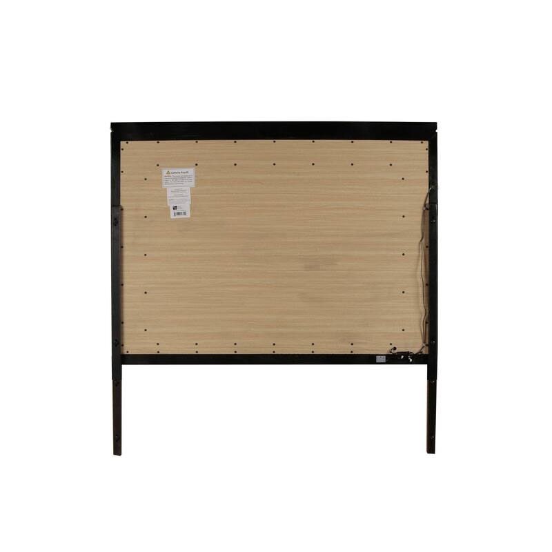 Kya 38 x 50 Vanity Dresser Mirror with Built In LED Lighting, Glam Black