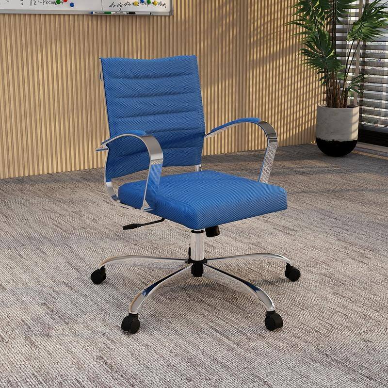 Benmar Ergonomic Mesh Office Chair with Adjustable Height, Tilt, Swivel, Stainless Steel Frame, Lumbar Support & Smooth Casters