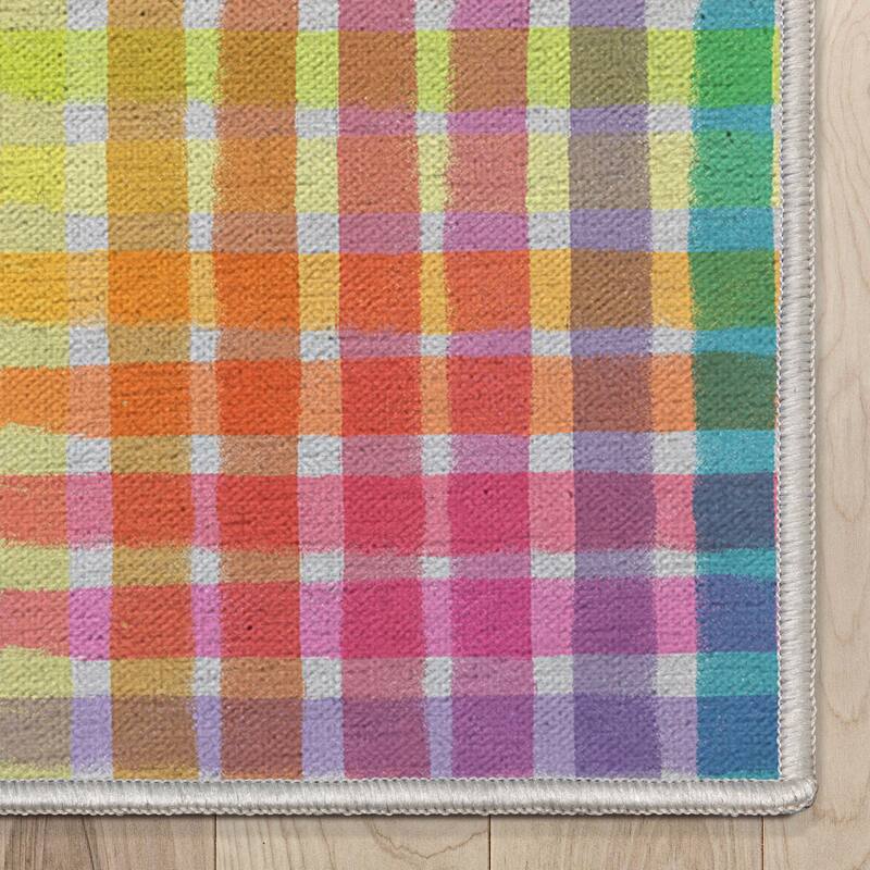 Crayola Geometric Plaid Area Rug By Well Woven