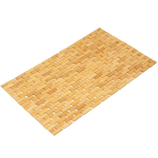 Foldable Bamboo Bath Mat Natural Anti-Slip Rug, Flooring Solution for Stylish Bathroom and Vanity Decor