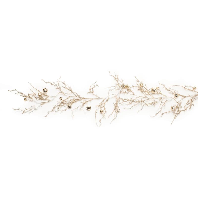 Frosted Sleigh Bell Twig Artificial Christmas Garland - 5.5' x 4" - Unlit