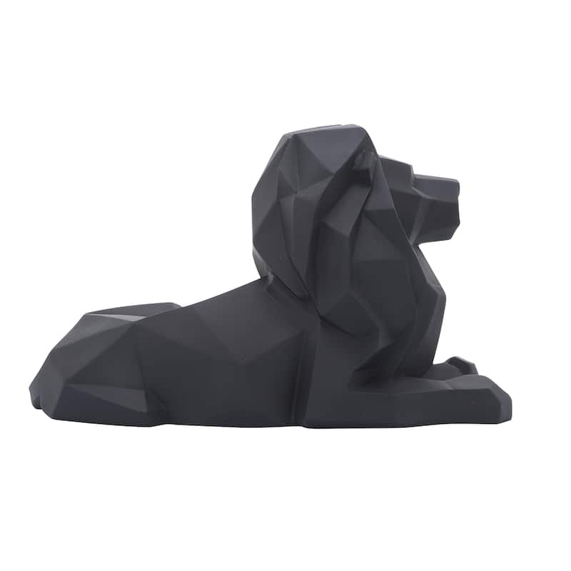 Sagebrook Home 13" Laying Lion Sculpture Contemporary Black Polyresin - 13" x 6" x 8"