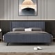 preview thumbnail 15 of 72, Twin/Full/Queen Size Velvet Upholstered Platform Bed Frame with Headboard and Wooden Slats Support, No Box Spring Needed