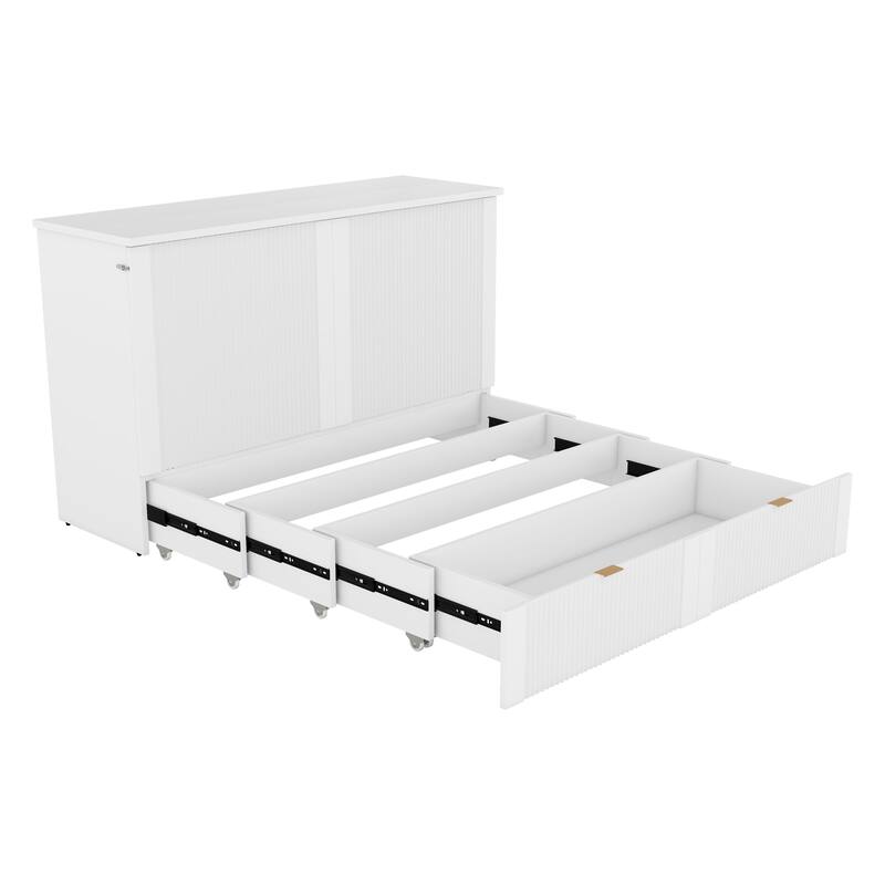 Murphy Bed Wall Bed with drawer and a set of Sockets & USB Ports, Pulley Structure Design