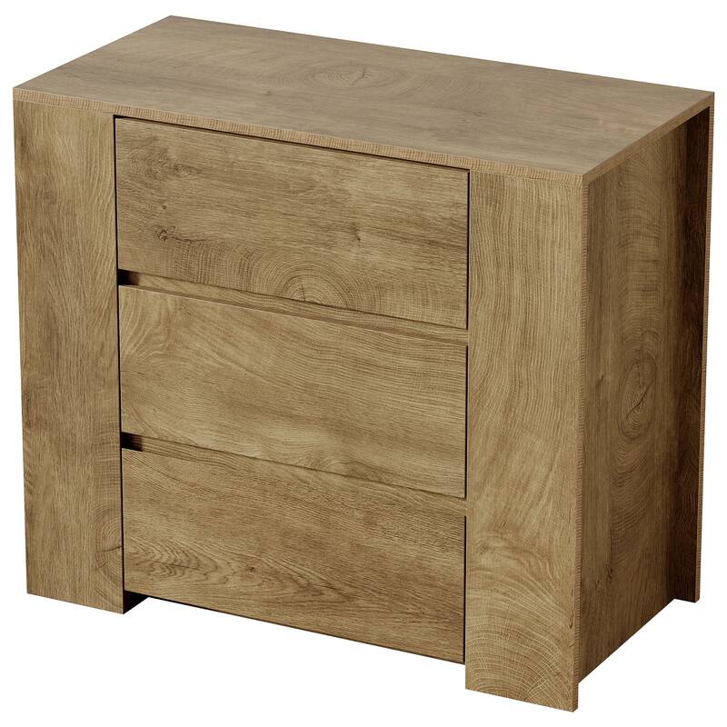 Oversized Nightstand with 3 Drawers, 31.5-Inch Wide Night Stand