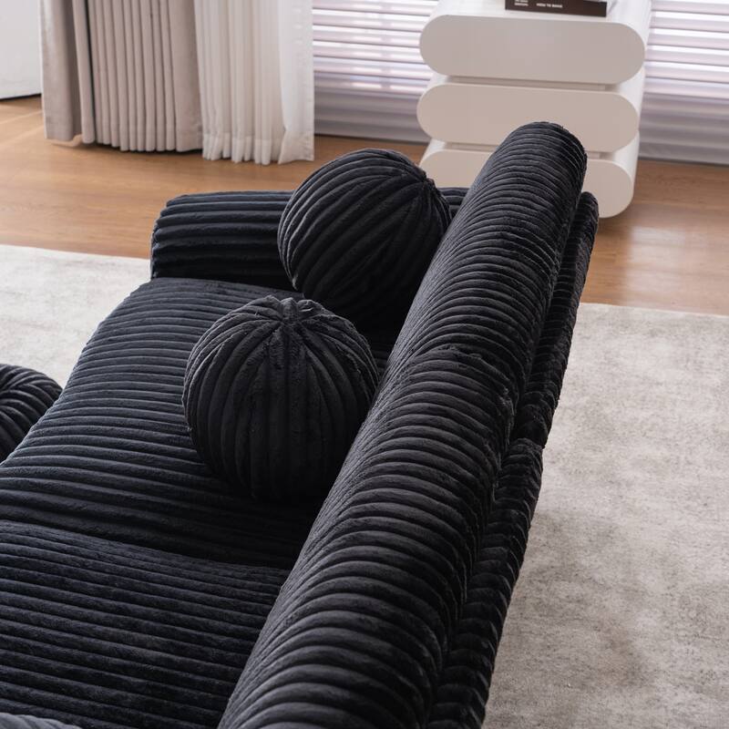 84in Corduroy Sectional Love Seat Couch