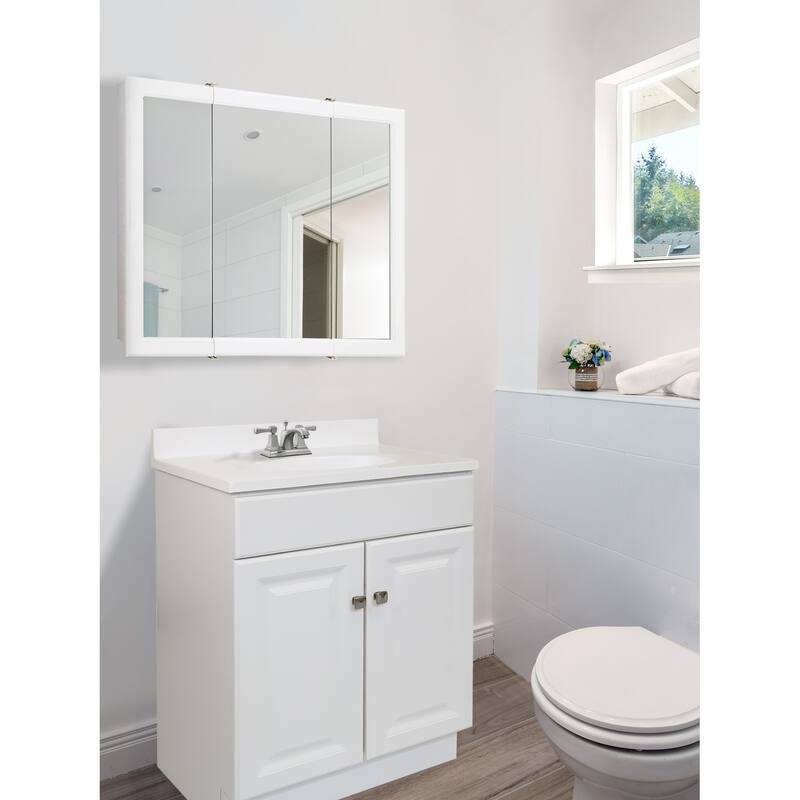 Design House Cultured Marble Vanity Top 25-Inch Single Bowl Sink - Ivory Swirl