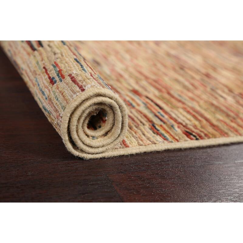 Striped Modern Gabbeh Kashkoli Oriental Wool Area Rug Handmade Carpet - 2'5" x 3'9"