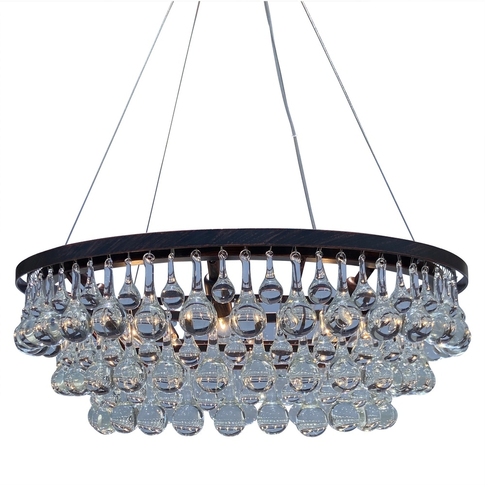 The Weston 40 Inch Rectangular Glass Drop Chandelier The Weston 40 Inch Rectangular Glass Drop Chandelier