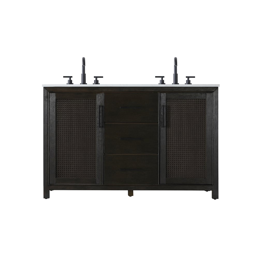 Elegant Lighting VF29554D Alina 54" Free Standing Double Basin Vanity