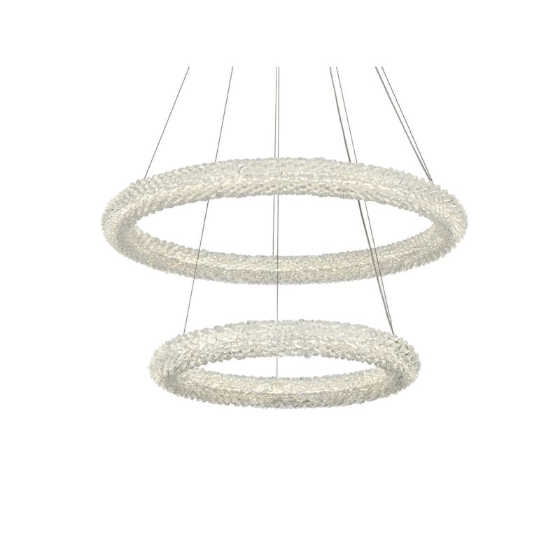 Elegant Lighting 3800G28 Bowen 28" Wide LED Crystal Ring Chandelier