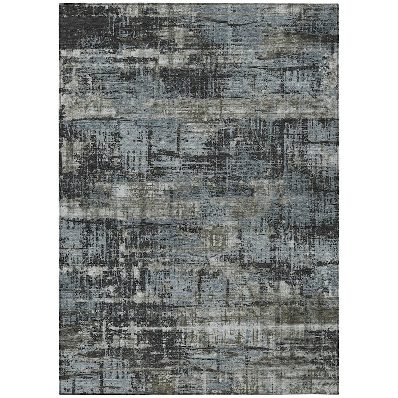 HomeRoots Geometric Transitional Rectangle Outdoor Rug