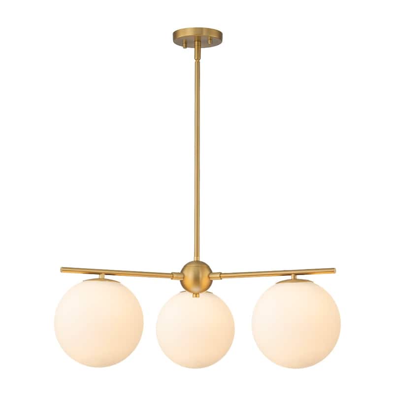 Mid-century Modern Milky White Layered Sputnik Glass Globe Chandelier