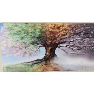 Shop Tree With Four Seasons Tree Painting Canvas Art Print On Sale Overstock 12117250