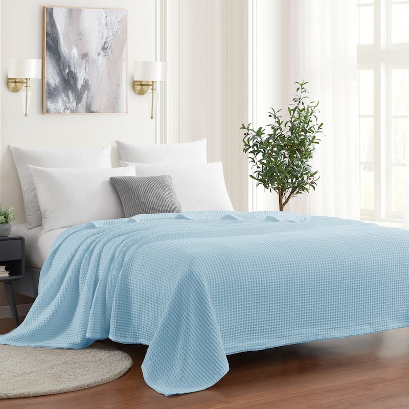 Sweet Home Collection Waffle Weave Cotton Blanket