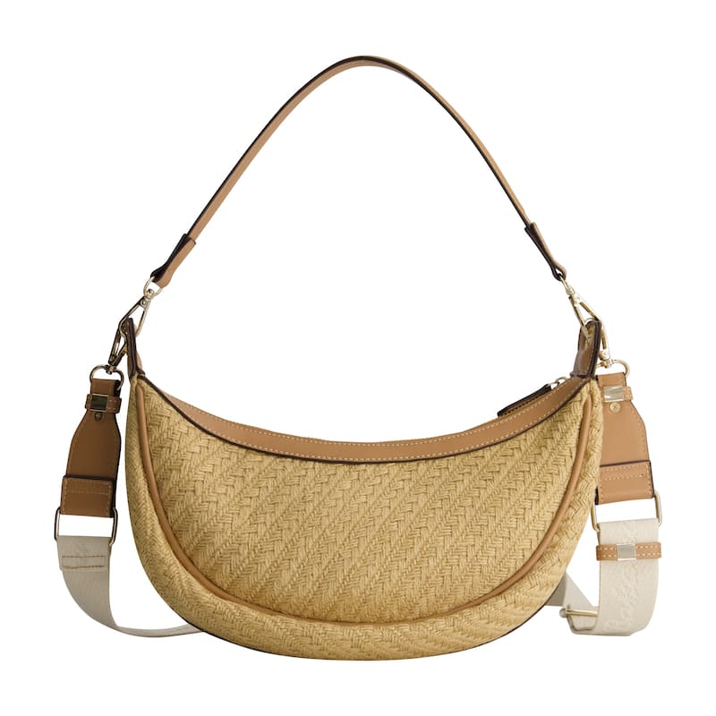 Tommy Bahama Raffia Crescent Hobo Bag