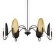 preview thumbnail 7 of 13, Uttermost Warwick 6 Light Matte Black Chandelier - 41.5"W x 41.5"D x 19"H
