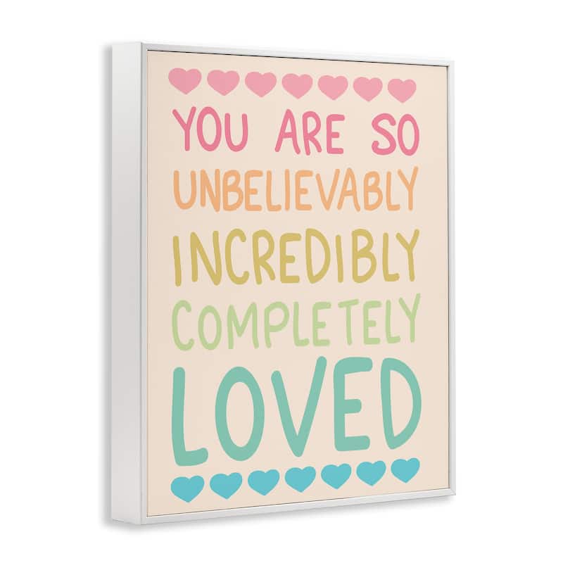 Stupell Completely Loved with Hearts Framed Giclee Art Design By Sweet Melody Designs