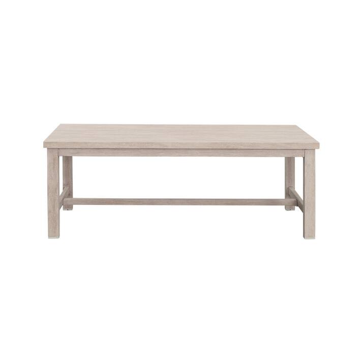 Solid Construction Durable Aluminum Coffee Table,Whitewashed Birch Look