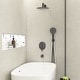 preview thumbnail 10 of 8, 3-Functions Wall Mount Shower System Rainfall Shower Head - Matte Black 10 inch