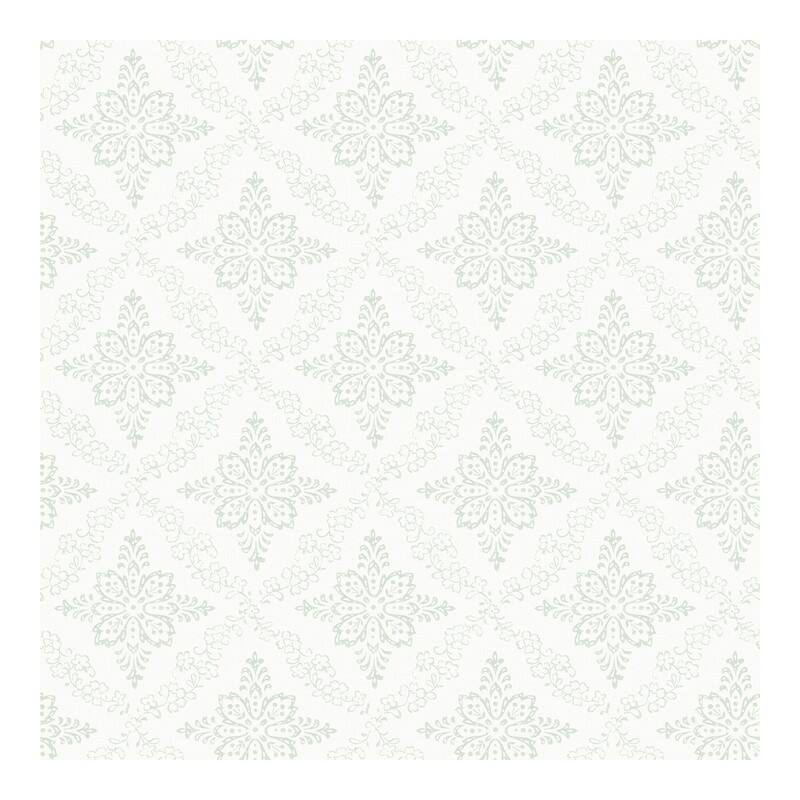 Chesapeake Wynonna Teal Geometric Floral Wallpaper - 20.5 x 396 x 0.025