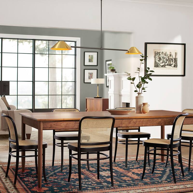 2-Light Industrial Black and Brass Linear Cone Pendant Light - 53.94" L × 3.94" H × 9.84" D