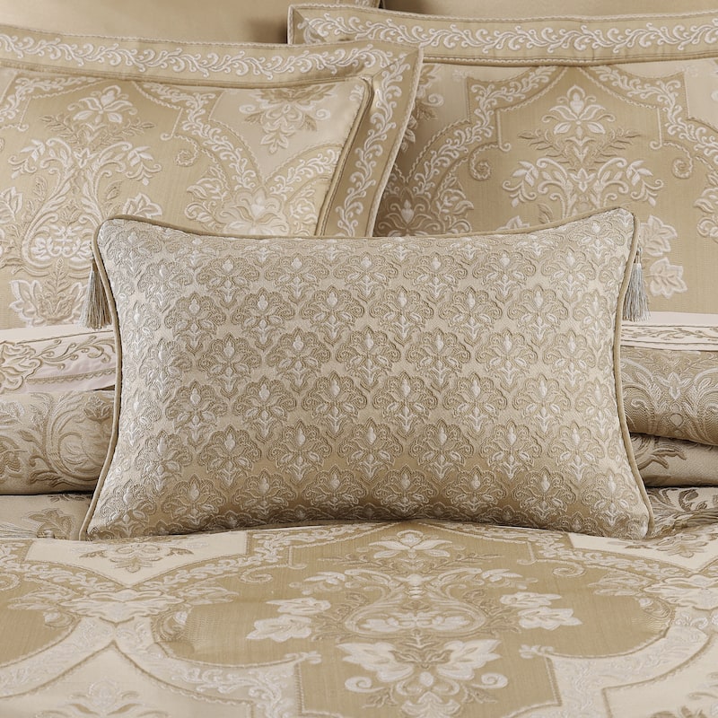 J. Queen New York Sondra Gold Boudoir Decorative Throw Pillow - Accent - Polyester - Gold