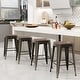 preview thumbnail 16 of 22, Bar Stools Set of 4 Stackable Metal Bar Stools Industrial Counter Height Stools Backless Barstools with Wooden Seats