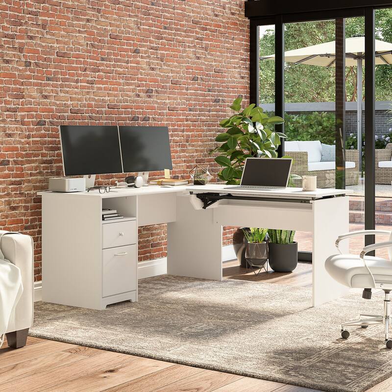 60W 3-position L-shaped Sit to Stand Desk by Bush Furniture