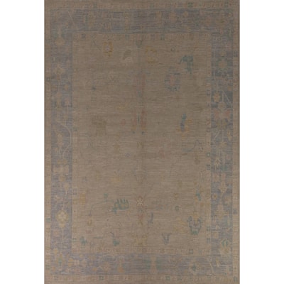Earth Tone Oushak Turkish Large Rug Handmade Wool Carpet - 10'0"x 13'6"