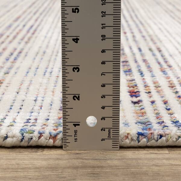 dimension image slide 6 of 8, Style Haven Corey Textural Stripe Wool and Viscose Hand-tufted Rug
