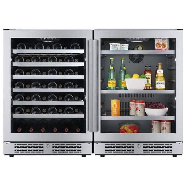 Avallon AWCBV53140 48" Wide 53 Bottle Capacity Wine Cooler and 140 Can