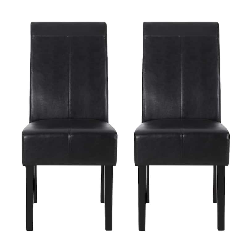 Armless Faux Leather Dining Chairs Set of 2 Modern Upholstered Kitchen Chairs