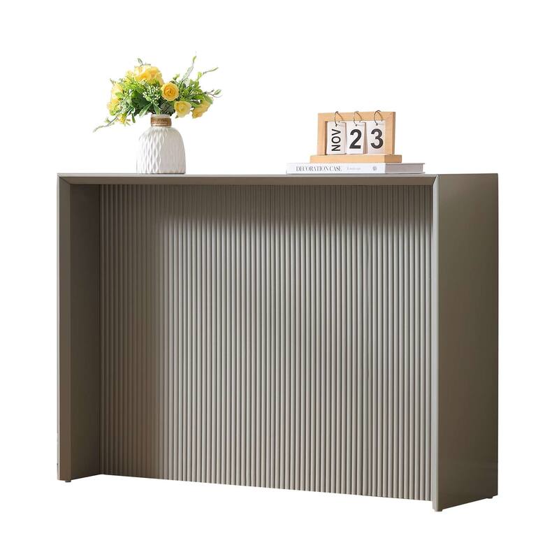 Lira Contemporary Wood Ripple Front Console Table