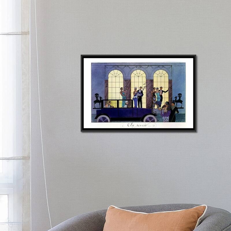 iCanvas "Farewell, engraved by Henri Reidel, 1920 (litho)" by George Barbier Framed Canvas Print
