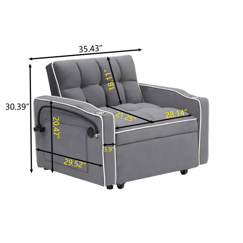 Adjustable backrest multifunctional sofa bed modern design